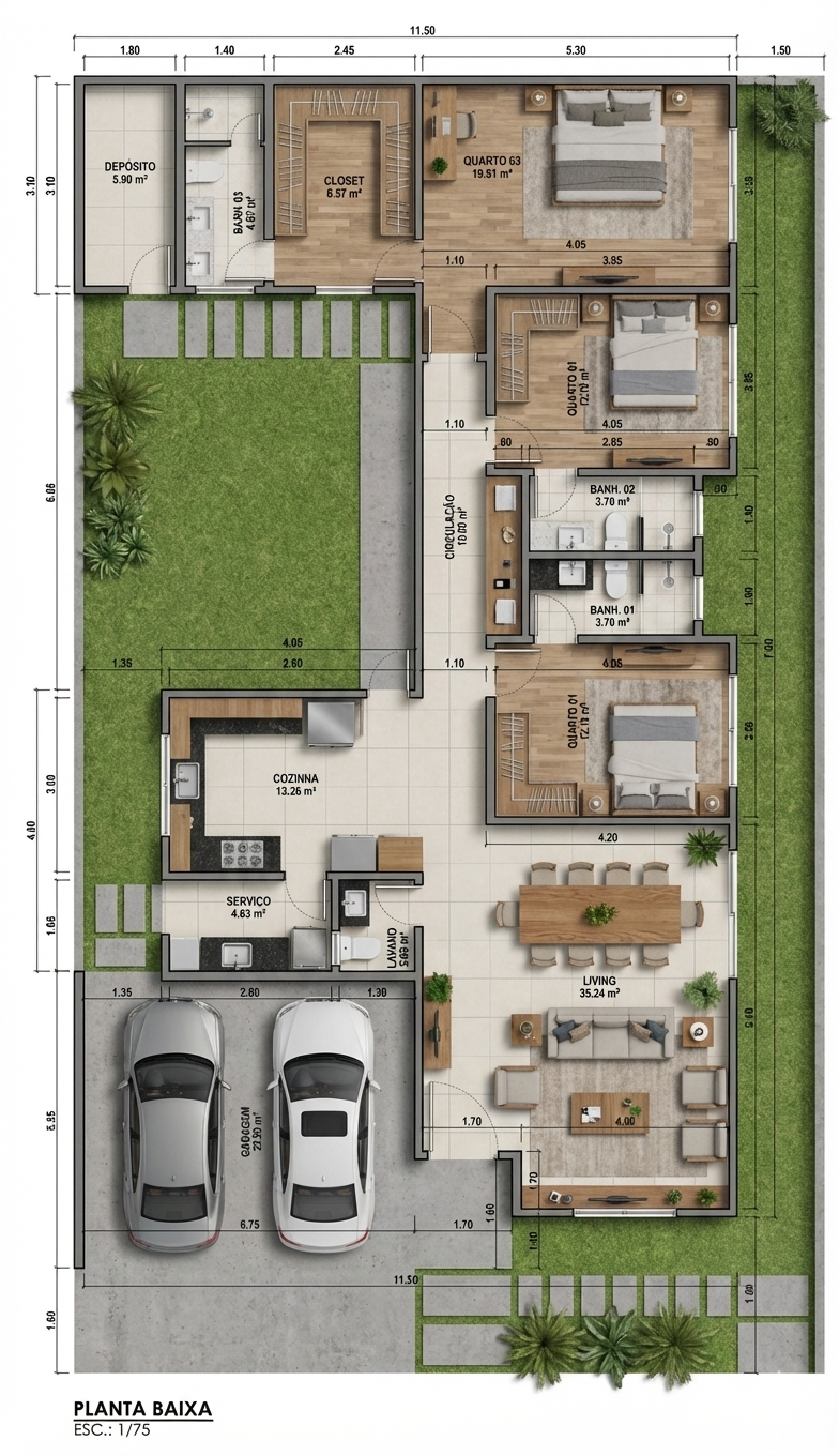 Casa Térrea em condominio no Clube dos 100